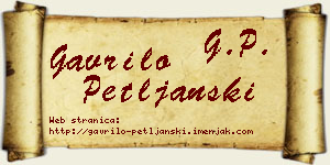 Gavrilo Petljanski vizit kartica